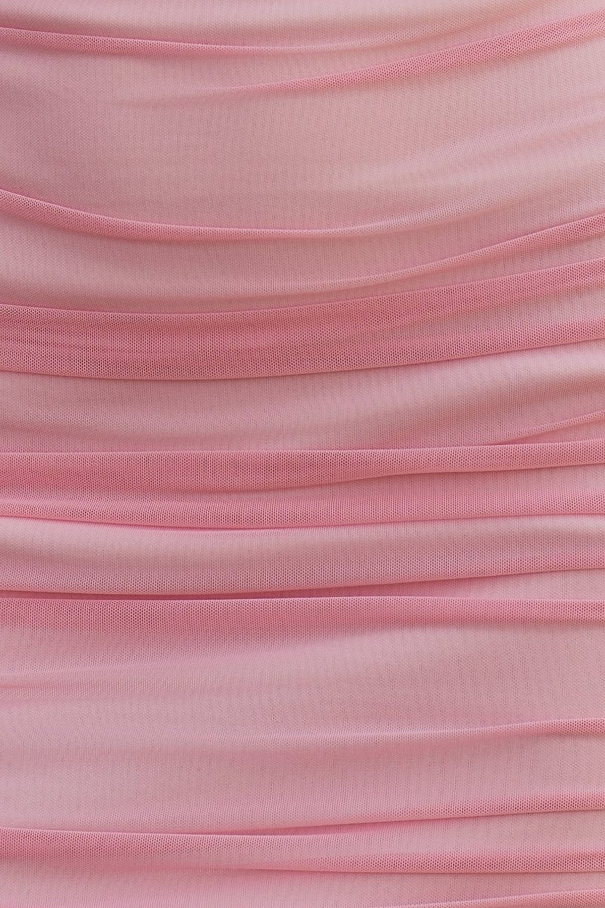 Off The Shoulder Tulle Mini Dress in Pink