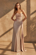 Sequins Strapless Maxi Dress in Champagne