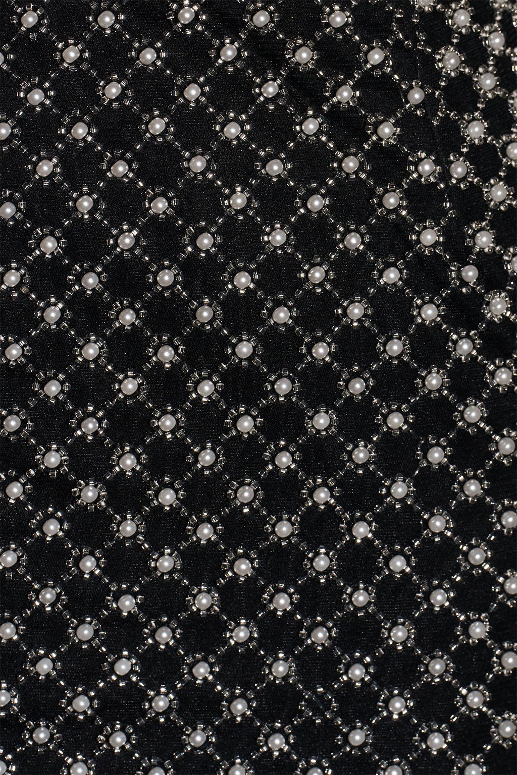 Sheath Beaded Mini Dress With Bow in Black