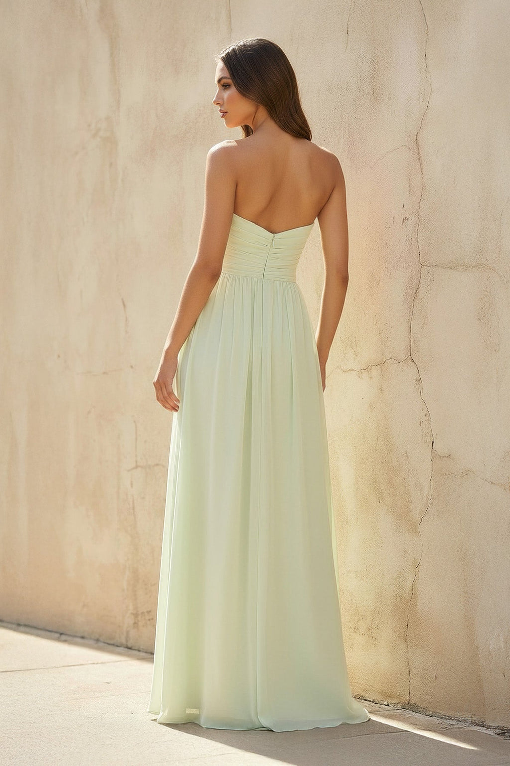 Strapless Cutout Maxi Dress in Mint Green