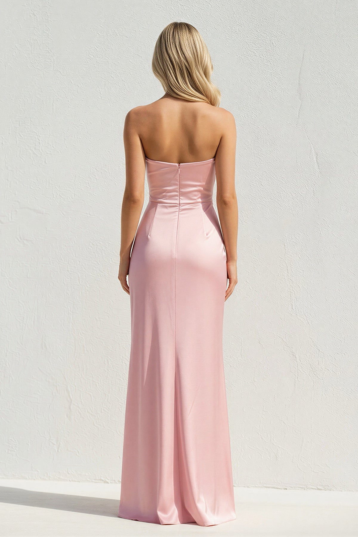 Strapless Cutout Maxi Dress in Pink
