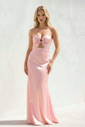 Strapless Cutout Maxi Dress in Pink